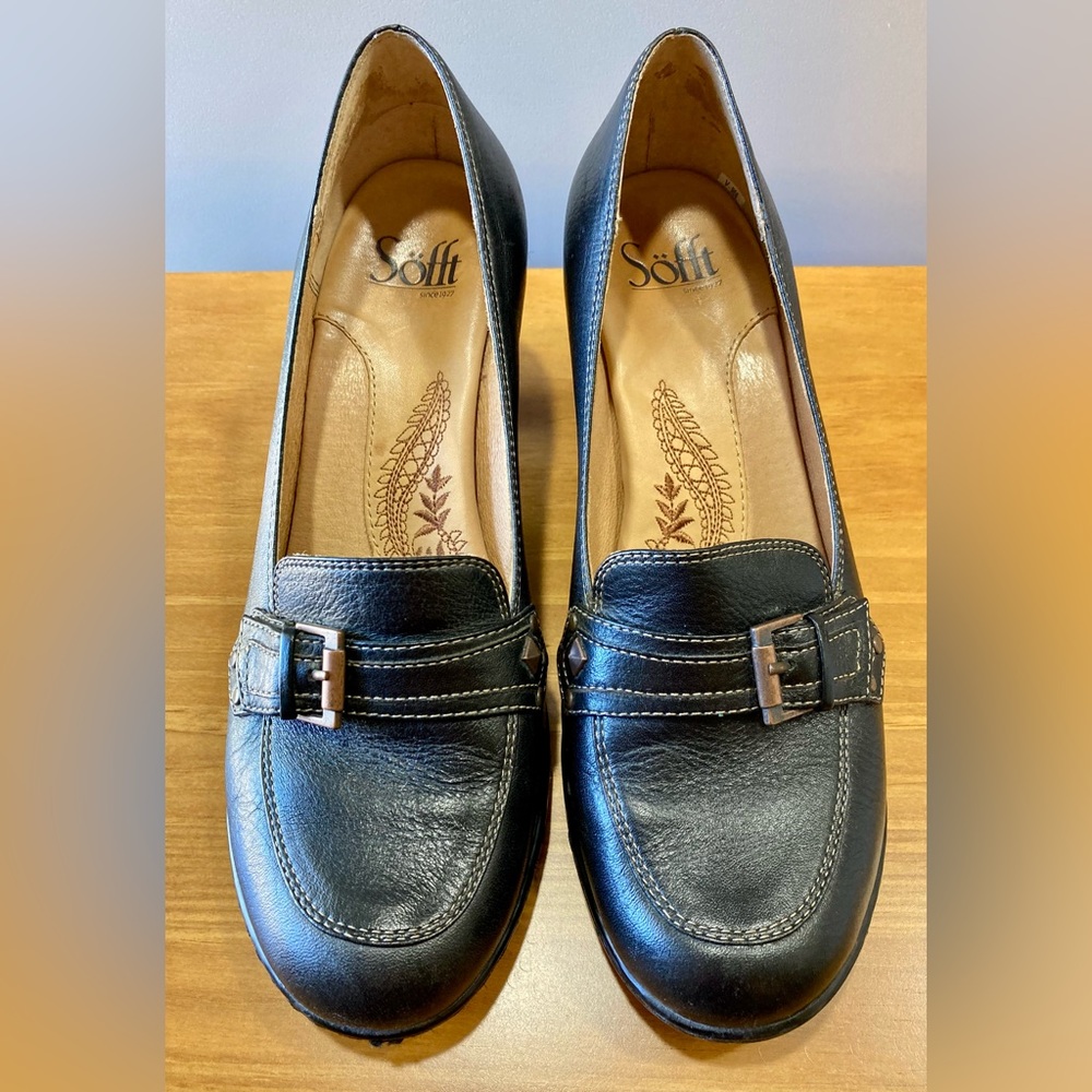 Sofft navy comfort heeled loafers 7 - Picture 11 of 11